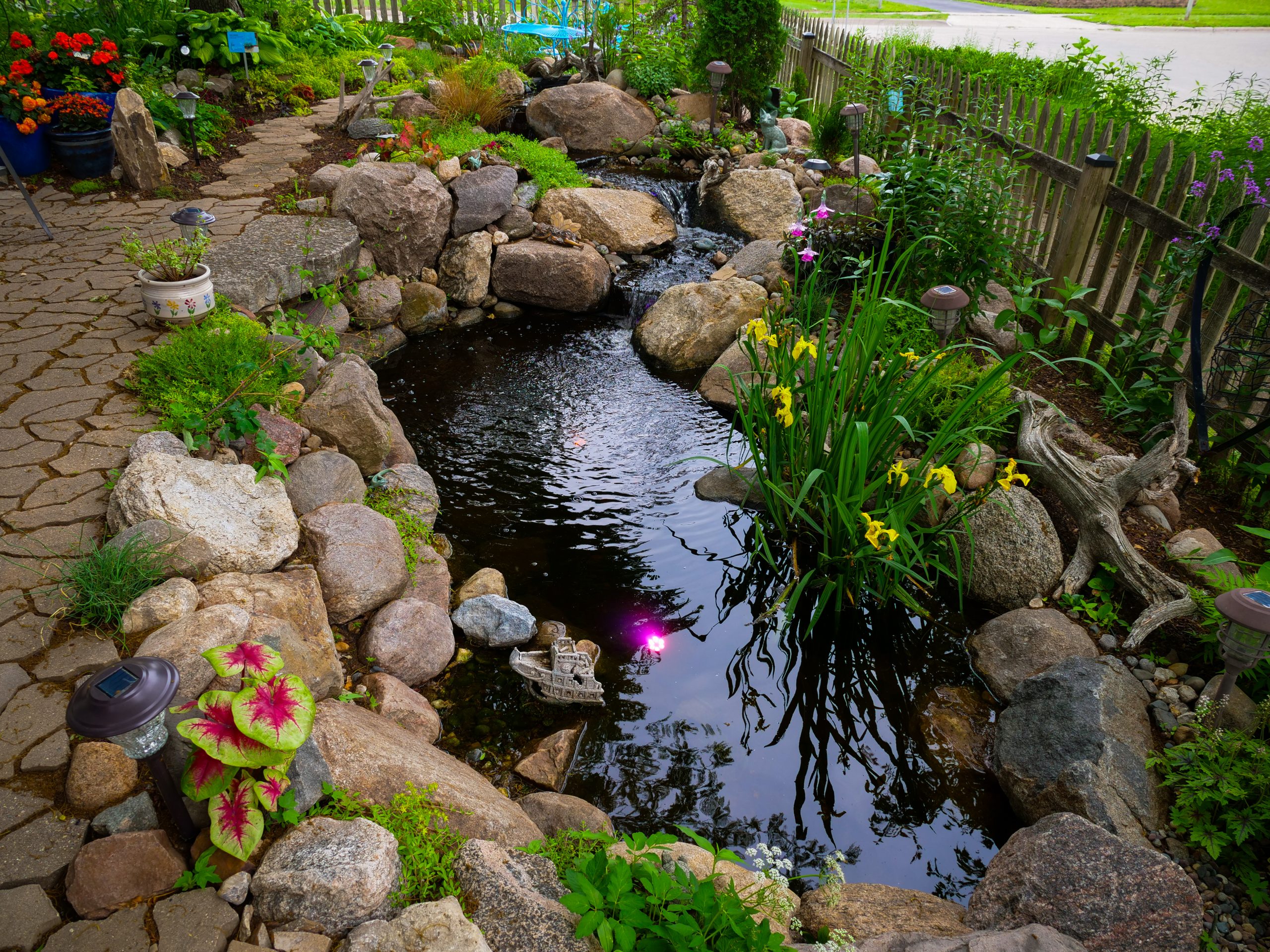 Finished water feature from the Bringing Colorado to Iowa project by Just Add Water